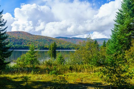 View of Monroe Lake, in Mont Tremblant National Park, Quebec, Canada