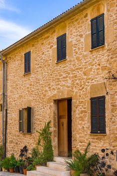 Rustic mediterranean house in old town of Alcudia on Mallorca island, Spain