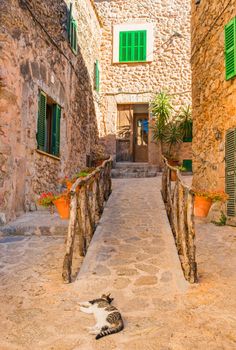 Idyllic view of Valldemossa on Mallorca island, Spain