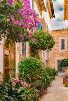 Romantic old village of Fornalutx on Majorca, Spain Balearic Islands