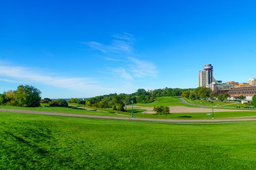 View of the Plains of Abraham park in Quebec City, Quebec, Canada