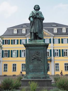 BONN, GERMANY - CIRCA AUGUST 2019: Beethoven Denkmal (unveiled 1845) bronze statue