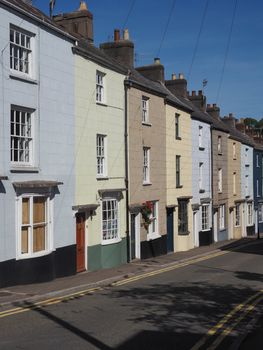 CHEPSTOW, UK - CIRCA SEPTEMBER 2019: Bridge Street colourful houses
