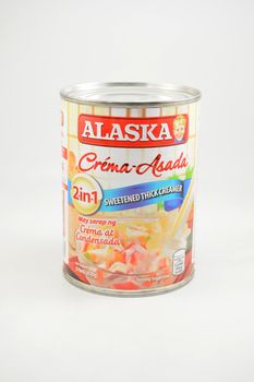MANILA, PH - JUNE 26 - Alasaka sweetened thick creamer and condensed milk can on June 26, 2020 in Manila, Philippines.