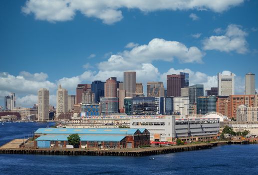 Boston Skyline From Freight Harbor
