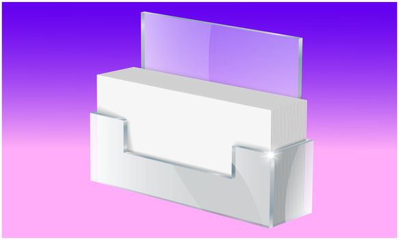 mock illustration of business cards holder on abstract background