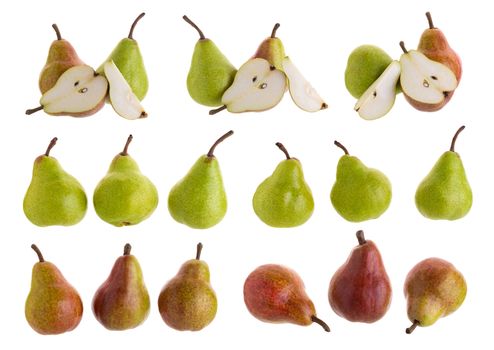 Ripe green pears isolated on a white background.