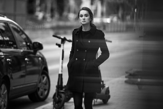 woman on street business portrait model person young beauty fashion