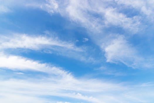 Transparent blue sky with clouds and atmospheric afternoon.