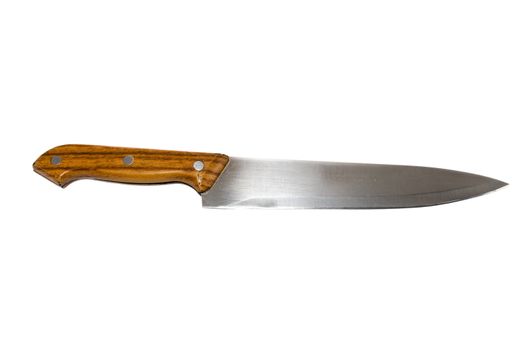 large kitchen knife isolated on white background
