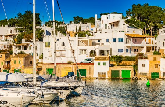 Cala D'Or harbor marina on Majorca island, Spain Mediterranean Sea
