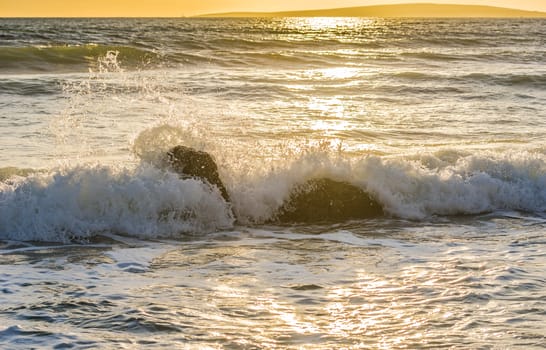 Wavy seascape with beautiful light 