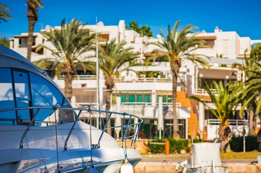 Marina of Cala Dor on Mallorca island, Spain Mediterranean Sea