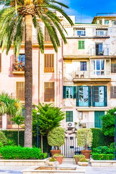 View of Palma de Mallorca old town, Spain Balearic islands