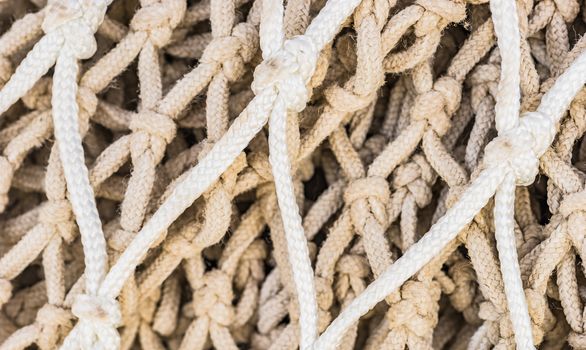 Close-up of fish net pattern, maritime background texture