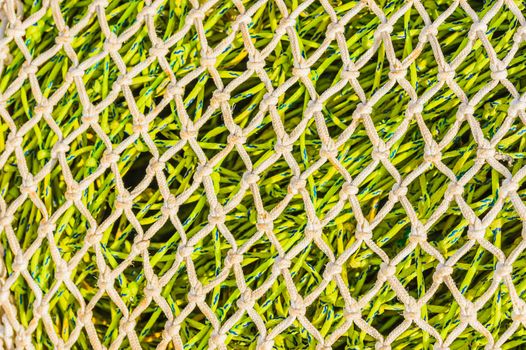 Close-up of maritime fish net pattern texture