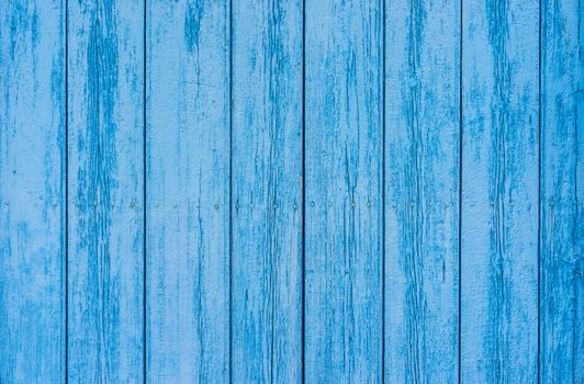 Rustic blue colored wood background texture with copy space