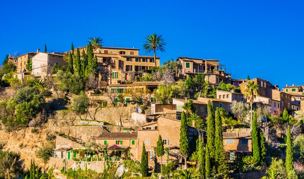 Idyllic view of Deia on Majorca, Spain Balearic islands