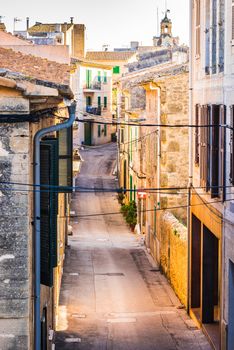 Street in the old town of Alcudia 

on Majorca island, Spain