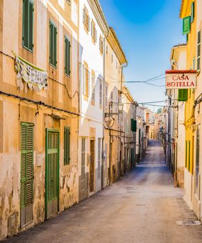 Street view in Arta, rustic old town on Mallorca, Spain Balearic islands