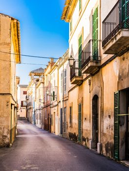 Street in Arta old mediterranean town on Majorca island, Spain