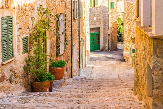 Spain Mallorca, view of the historic village of Deia, Balearic islands