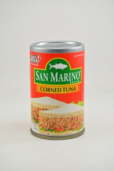 MANILA, PH - JUNE 26 - San Marino corned tuna can on June 26, 2020 in Manila, Philippines.