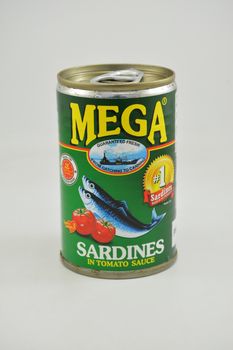 MANILA, PH - JUNE 26 - Mega sardines in tomato sauce can on June 26, 2020 in Manila, Philippines.