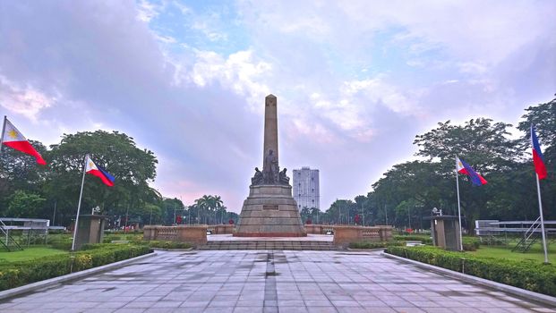 MANILA, PH - JAN 2 - Rizal park statue monument on January 2, 2017 in Manila, Philippines.