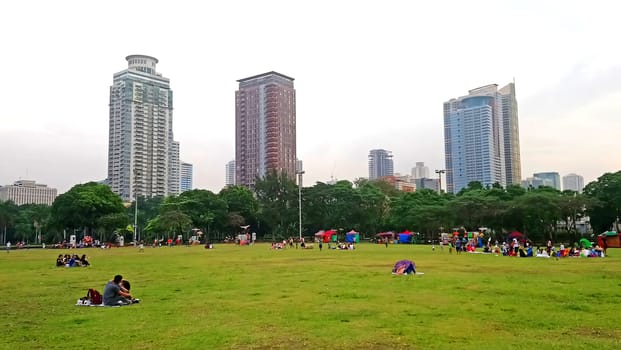 MANILA, PH - JAN 2 - San Lorenzo Ruiz plaza field on January 2, 2017 in Manila, Philippines.