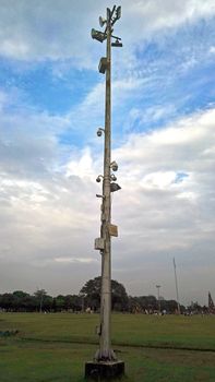 MANILA, PH - JAN 2 - Lamp post and cctv cameras on January 2, 2017 in Manila, Philippines.