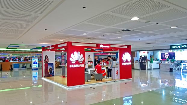 QUEZON CITY - JAN 3 - Huawei booth at SM Santa Mesa on January 3, 2017 in Quezon City, Philippines.