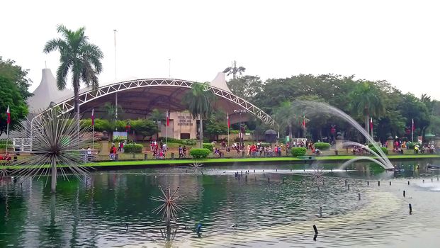 MANILA, PH - JAN 2 - Open air auditorium and water fountain at Rizal park on January 2, 2017 in Manila, Philippines.