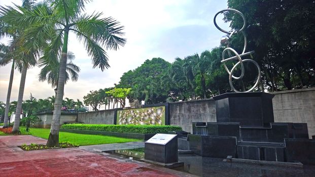 MANILA, PH - JAN 2 - Luntiang Pilipinas forest park metal art work on January 2, 2017 in Manila, Philippines.