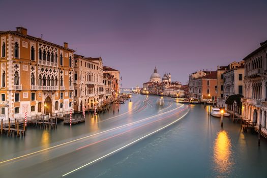 View along the Grand Canal in venice, Italy