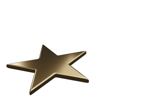Golden stars isolated on white background, star icon. 3D