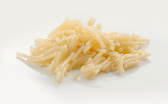Isolated boiled vermicelli on the white plate