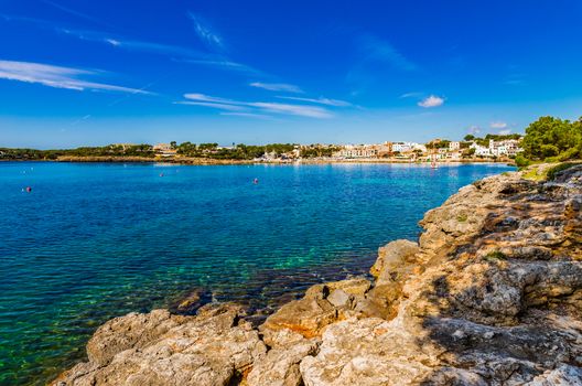 Idyllic view of the coast in Portopetro on Mallorca island, Spain Mediterranean Sea