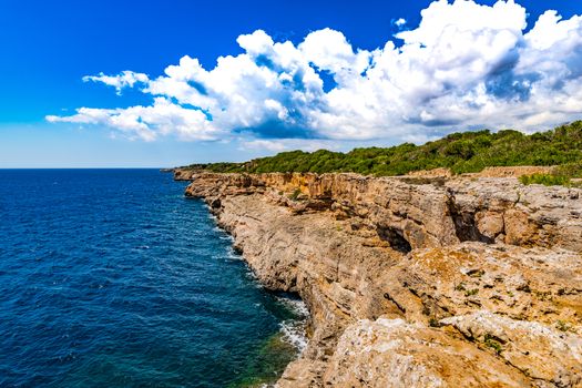 Beautiful seascape with cliffs at the coast on Mallorca island, Spain