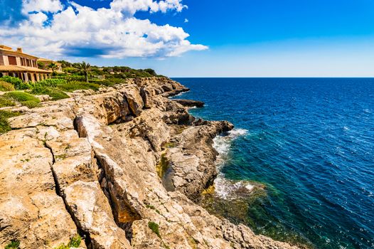 Rocky coastline on Majorca, Spain Balearic islands, Mediterranean Sea