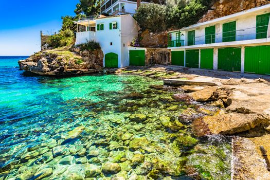 Beautiful view of Cala Santanyi bay beach on Mallorca island, Spain Mediterranean Sea