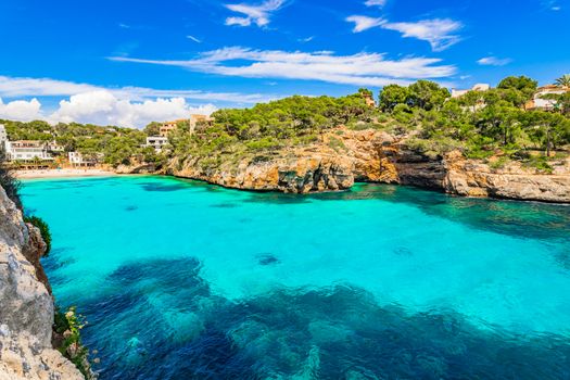 Idyllic bay of Cala Santanyi beach on Majorca, Spain Balearic Islands