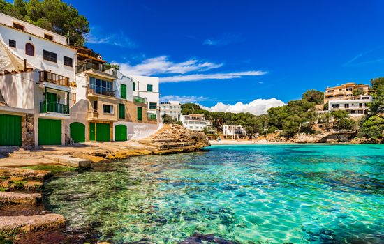 Spain Majorca, beautiful bay of Cala Santanyi beach, Balearic Islands, Mediterranean Sea