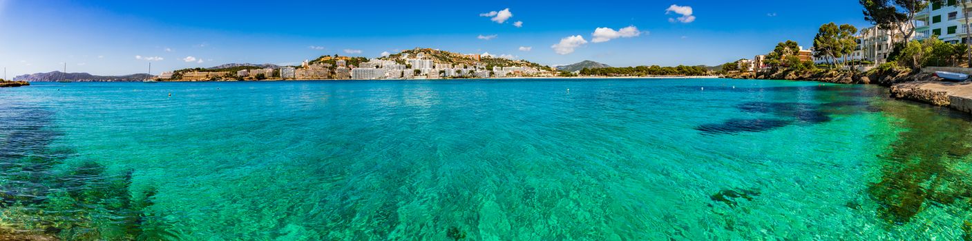 Beautiful panorama view at the seaside of Santa Ponca on Mallorca island, Spain Mediterranean Sea