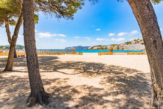 Summer holiday on sand beach in Santa Ponsa, Mallorca Spain