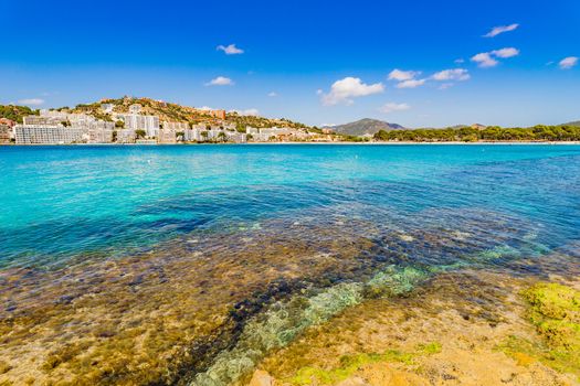 Seaside coast at Santa Ponca beach, Mallorca island, Spain Mediterranean Sea