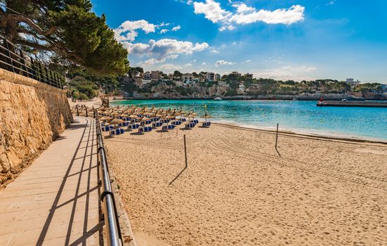 Beach in Porto Cristo on Mallorca, Balearic Islands, Spain Mediterranean Sea