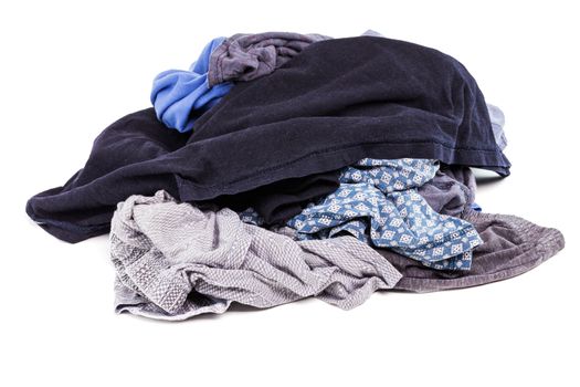 a small pile of clean and dry panties and t-shirts - isolated on white background.