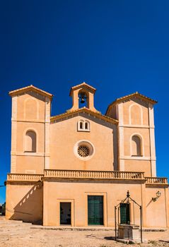 Historical old town of Arta with view of pilgrimage church on Majorca island, Spain