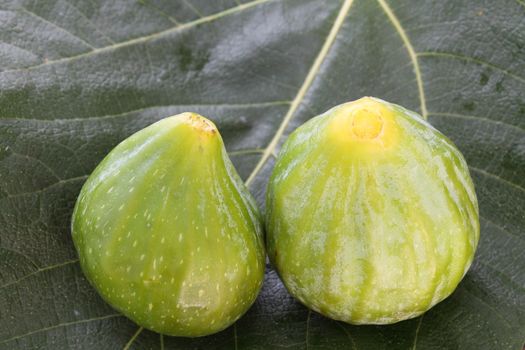 Figs on fig leaf background